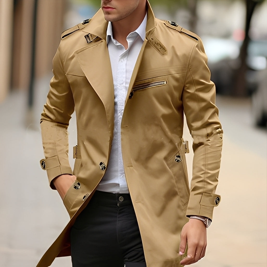Ansel - Eleganter Männer-Trenchcoat mit Reverskragen