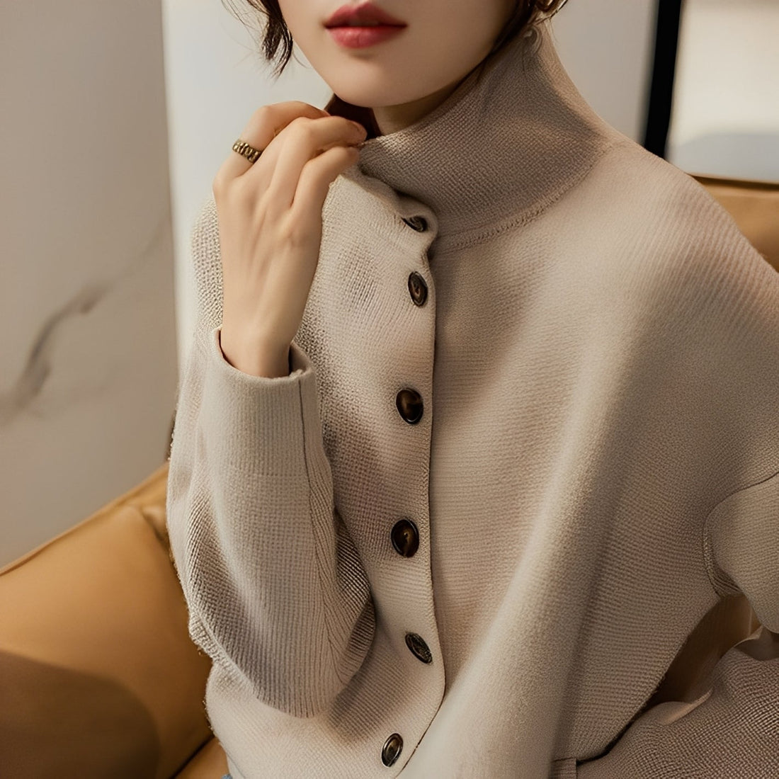 Evelynn - Schicker Damenpullover mit hohem Kragen