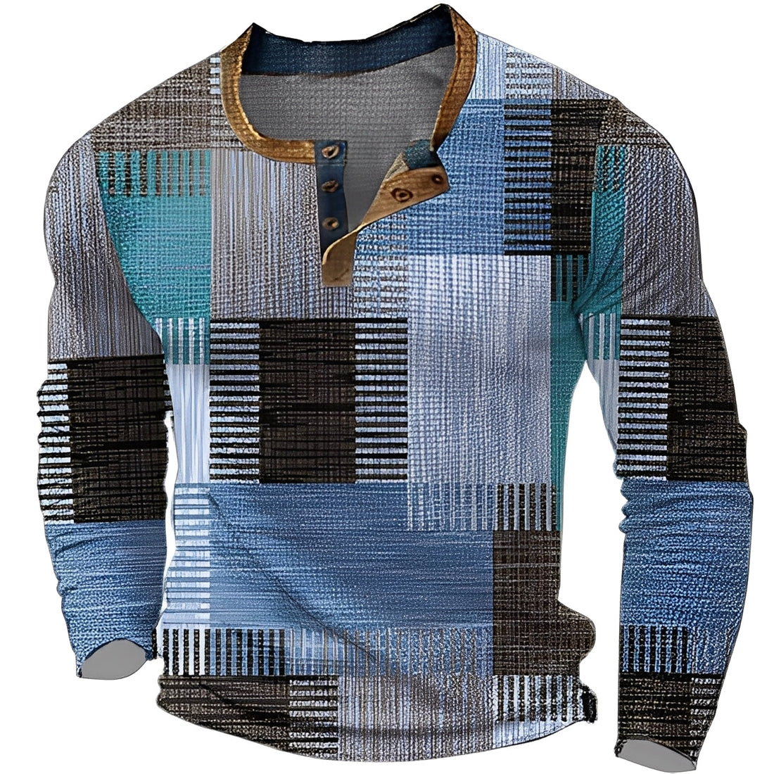 Brennan - Lockeres, bedrucktes Herren-Langarmshirt
