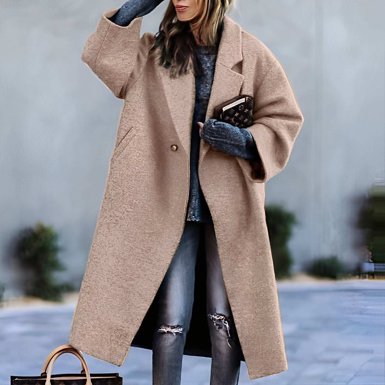 Britannia - Warmer langer Damenmantel mit Reverskragen