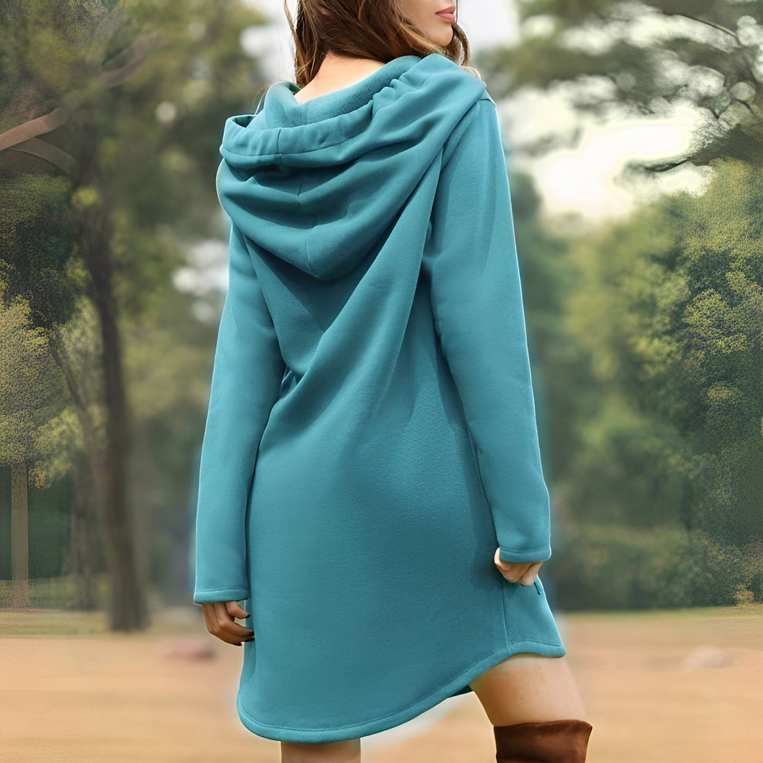 Glenna - Lässiges langes Kapuzenkleid für Damen