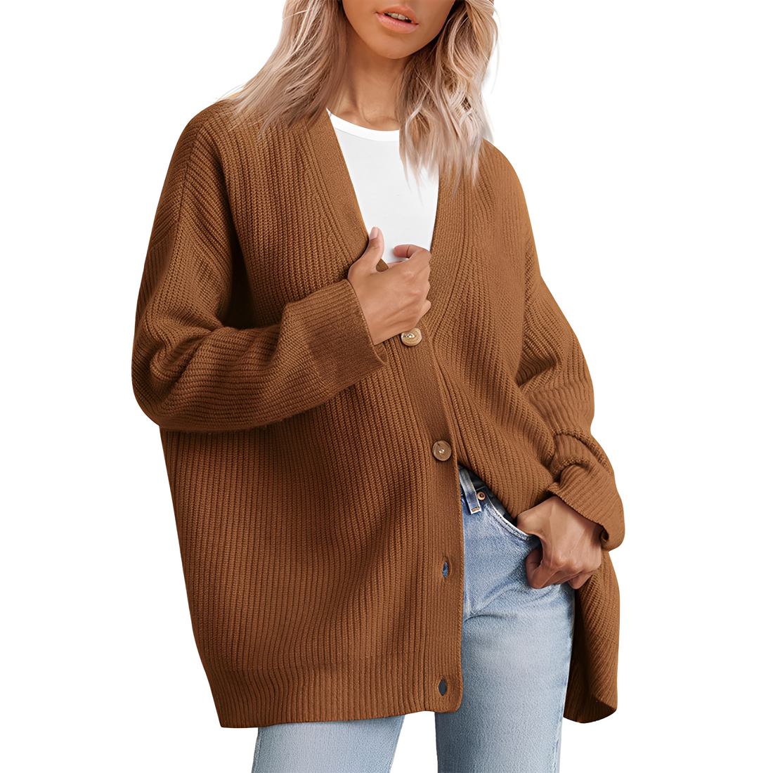 Christal - Bequemer weiträumiger Damen-Cardigan
