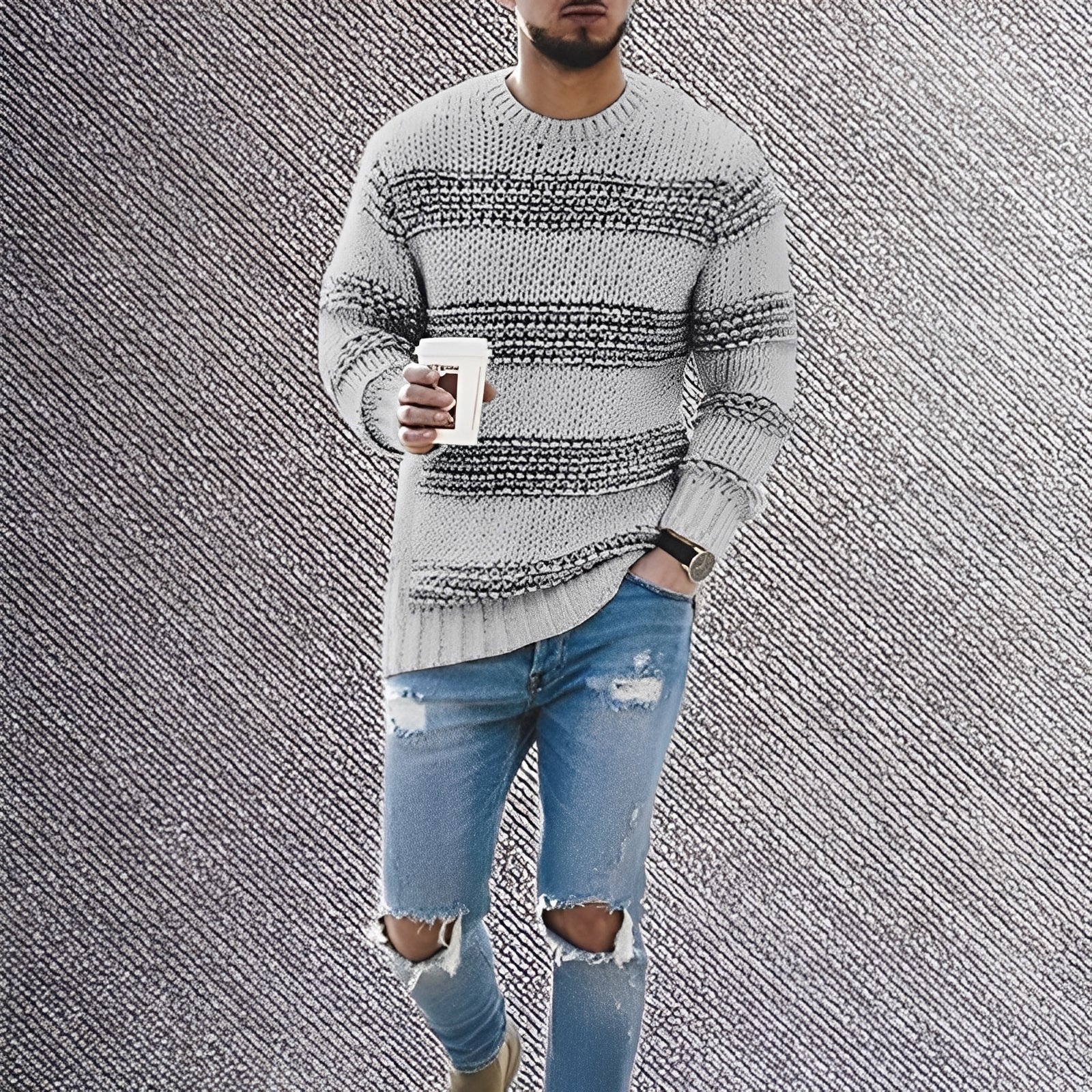 Deven - Bequemer Herrenpullover aus Strick