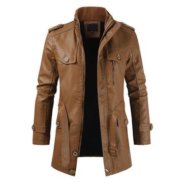 Howard - Retro-Leder-Trenchcoat für Männer