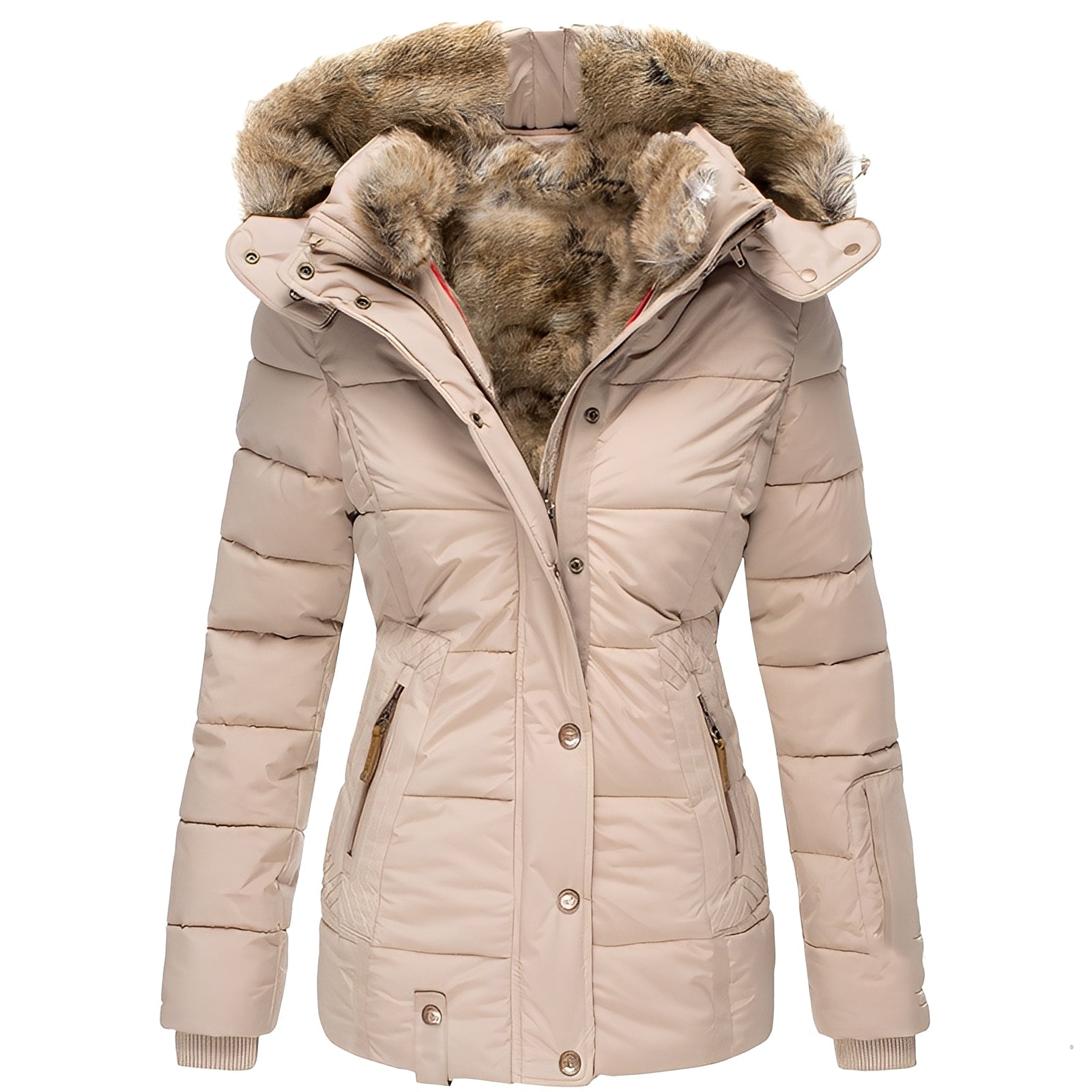 Odelia - Schicke, figurbetonte Jacke mit Pelzkragen für Damen
