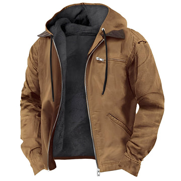 Adrian - Warme Herrenjacke mit Kapuze für draußen