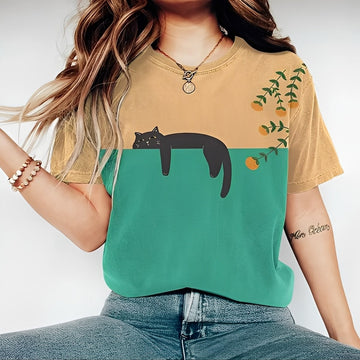 Alvina - Lockeres T-Shirt mit Design für Damen