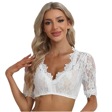 Bonnie - Schicke Oktoberfest-Dirndlbluse aus Netzstoff für Damen
