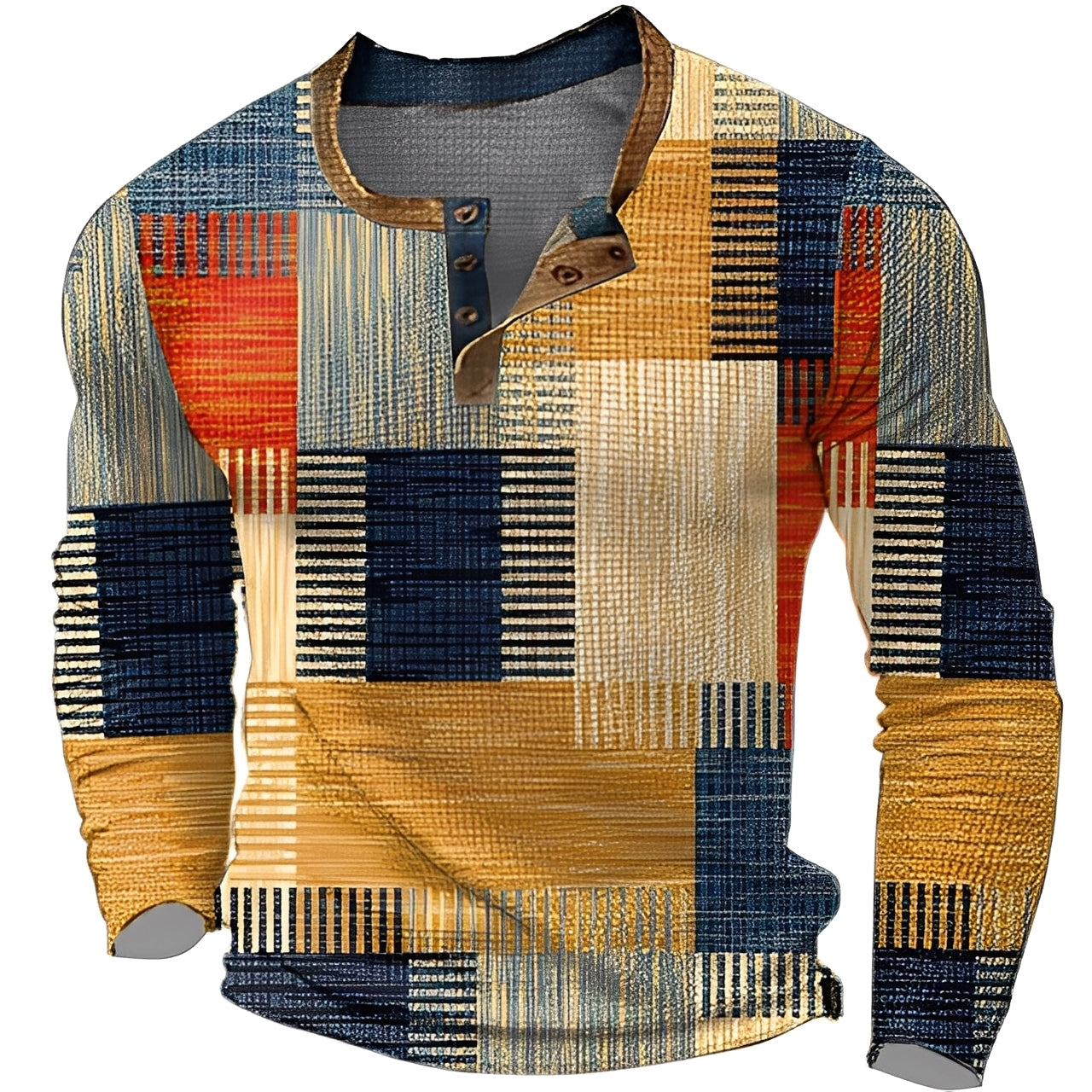 Brennan - Lockeres, bedrucktes Herren-Langarmshirt