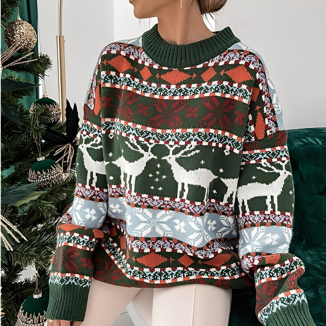 Rosemary - Schicker, warmer Weihnachtspullover für Damen