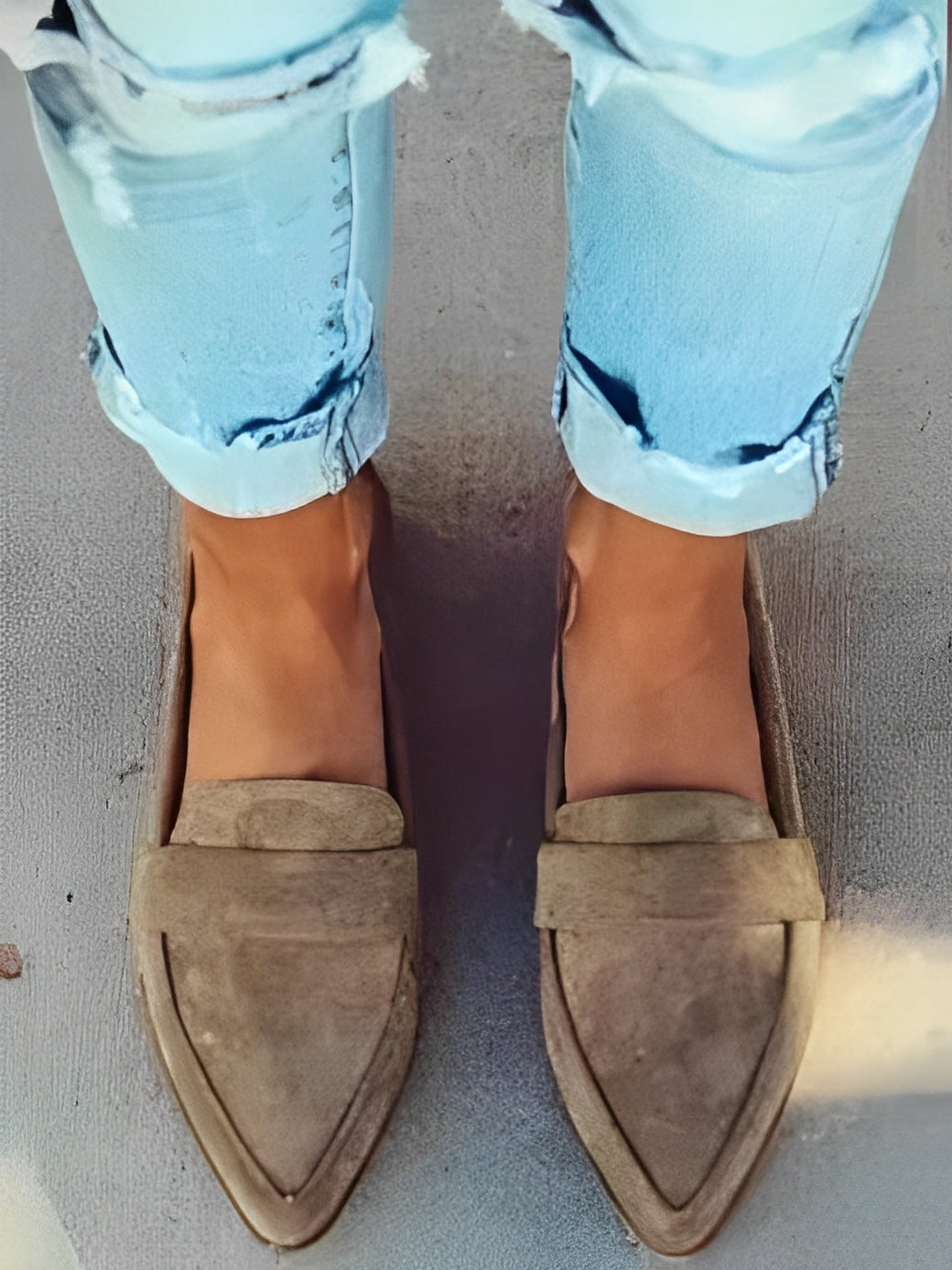 Christal - Schicke Wildleder-Loafer mit spitzer Spitze für Damen