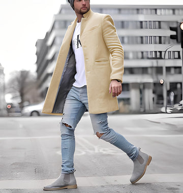 Cordell - Lässiger langer Herren-Wollmantel