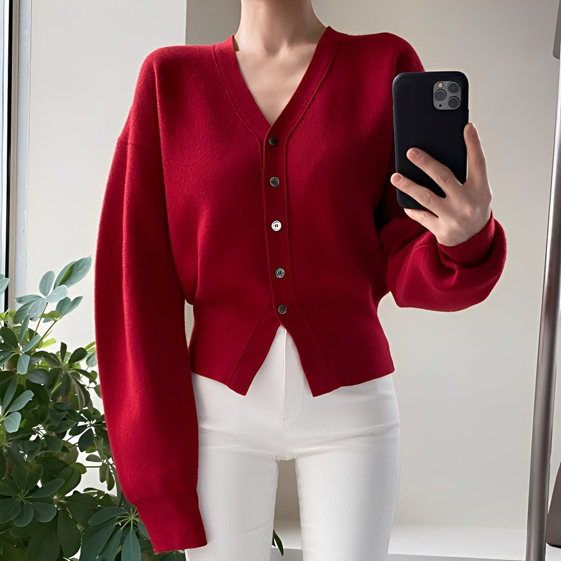 Carolyn - Klassischer, locker gestrickter Damen-Cardigan