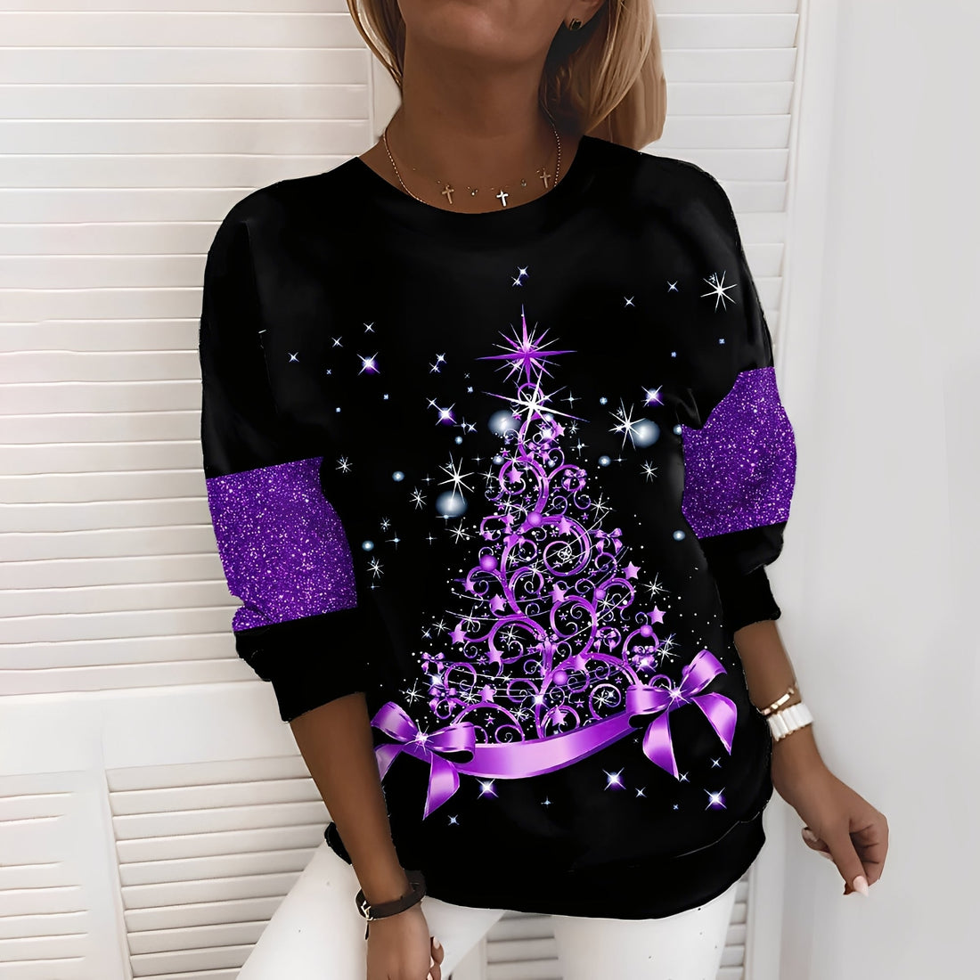 Elizabeth - Festlicher Damenpullover mit Baummuster