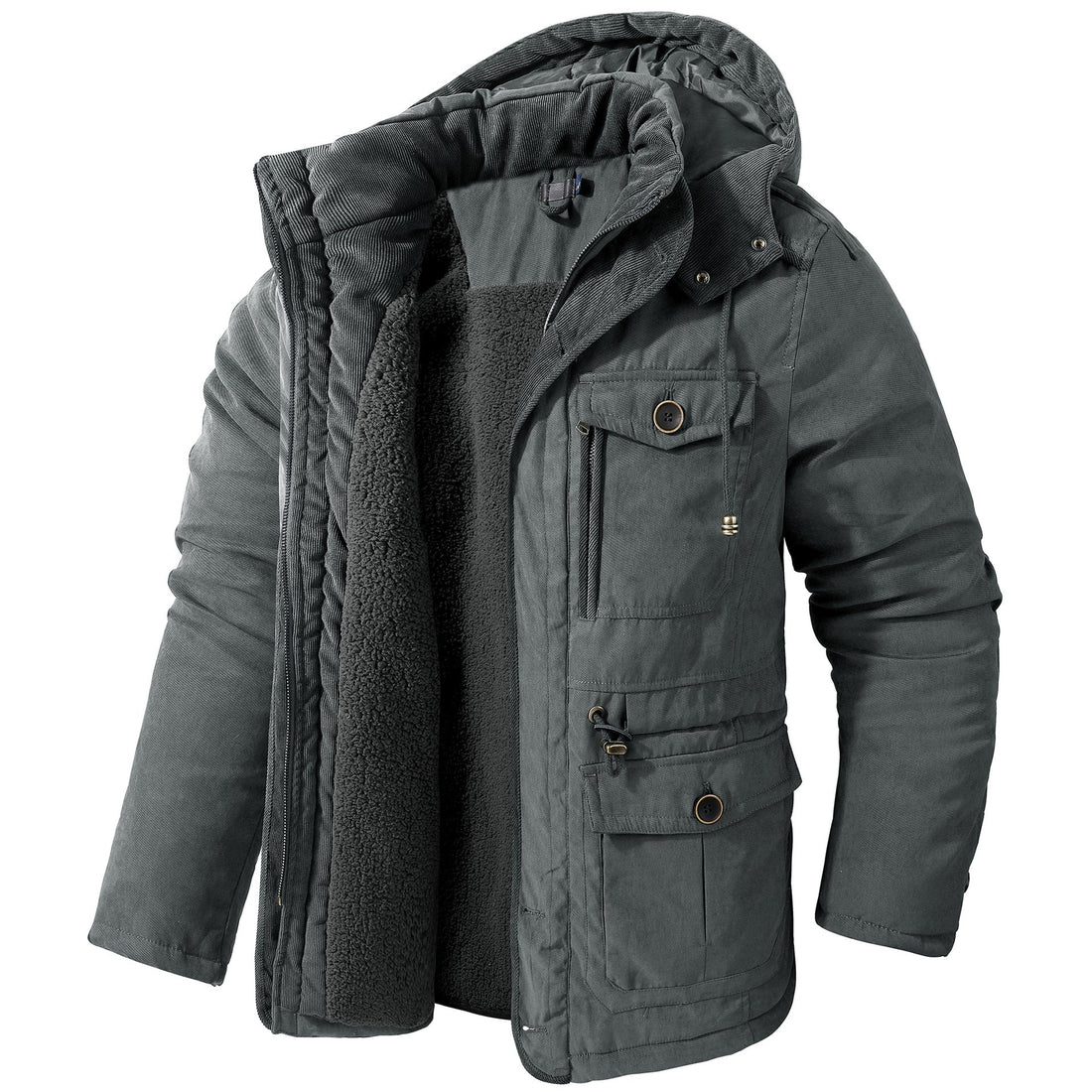 Edmund - Warme Wollkapuzenjacke für Herren