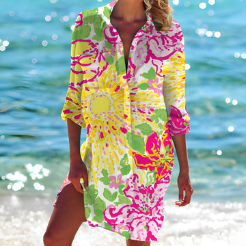 Hollie - Klassisches Damen-Hemdkleid mit Print
