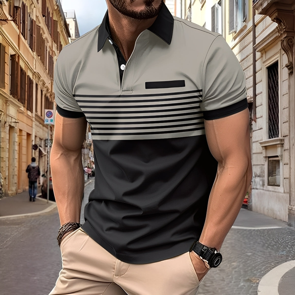 Rayden - Elegantes gestreiftes Herren-Polohemd