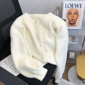 Natille - Damen Strickjacke aus weichem Kunstfell