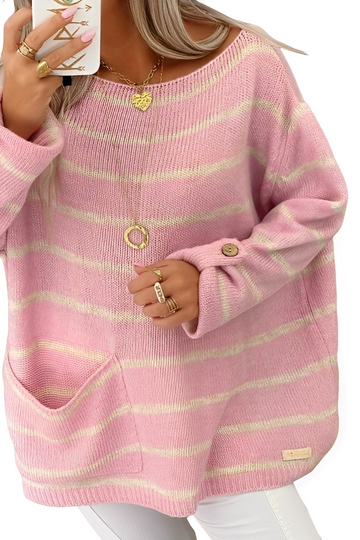 Elianna - Bequemer, locker sitzender Streifenpullover für Frauen