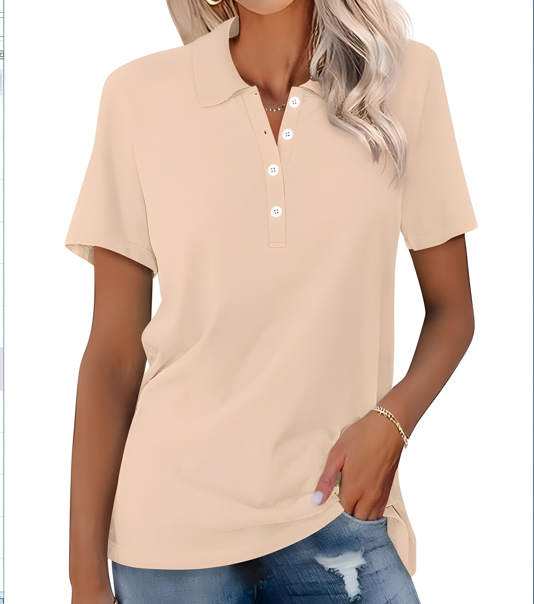 Glenna - Bequemes, eng anliegendes Kurzarm-Poloshirt für Damen