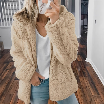 Blaire - Bequeme Kapuzenjacke aus Teddyfell für Damen