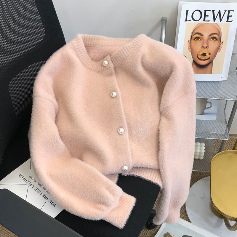 Natille - Damen Strickjacke aus weichem Kunstfell