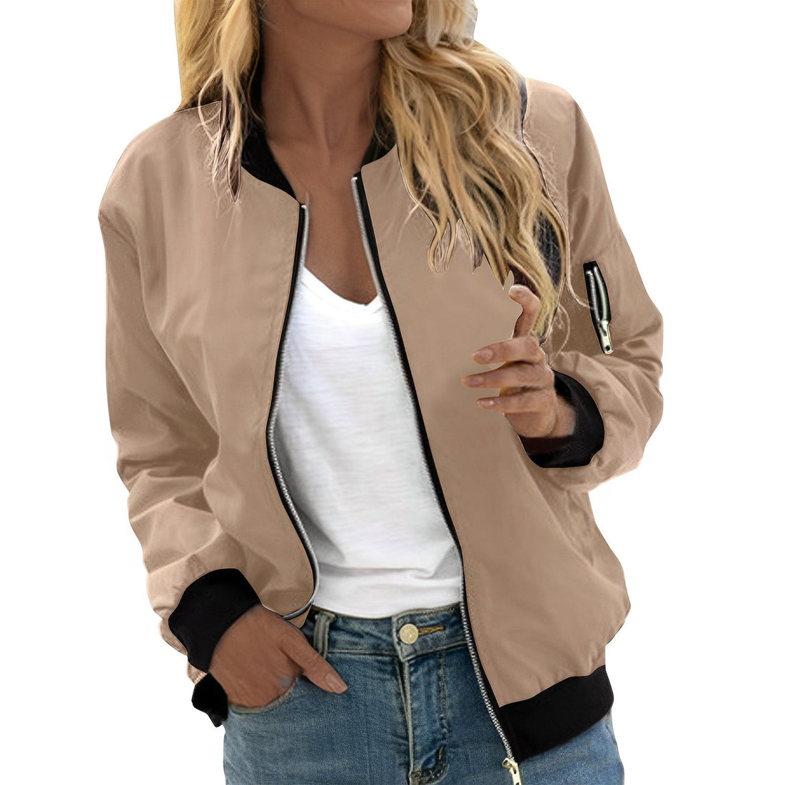Vanessa - Elegante Damen-Bomberjacke mit Reißverschluss