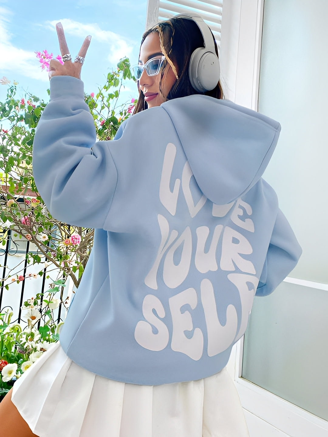 Rebeccah - Bedruckter, locker geschnittener Damen-Hoodie