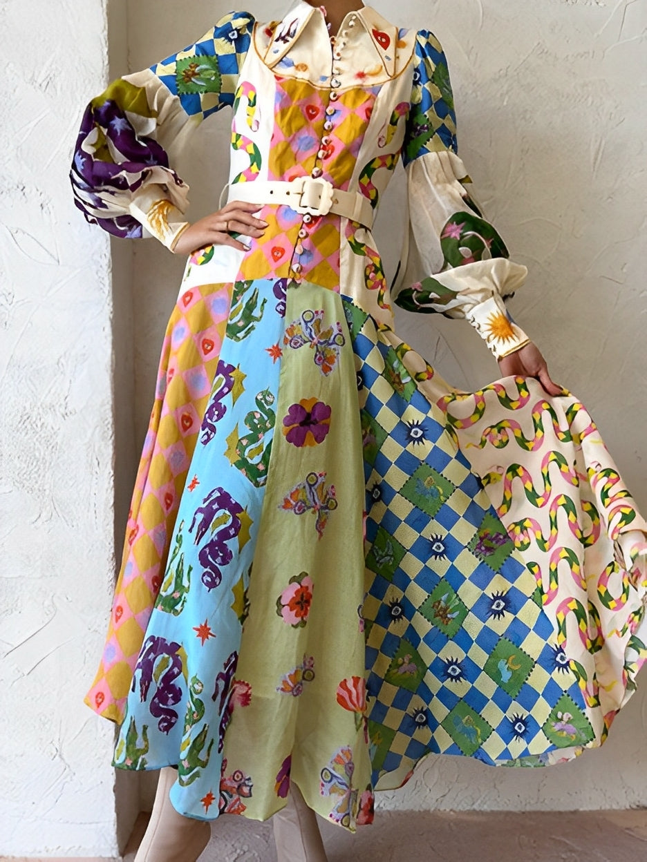 Gemma - Buntes langes Maxikleid für Frauen
