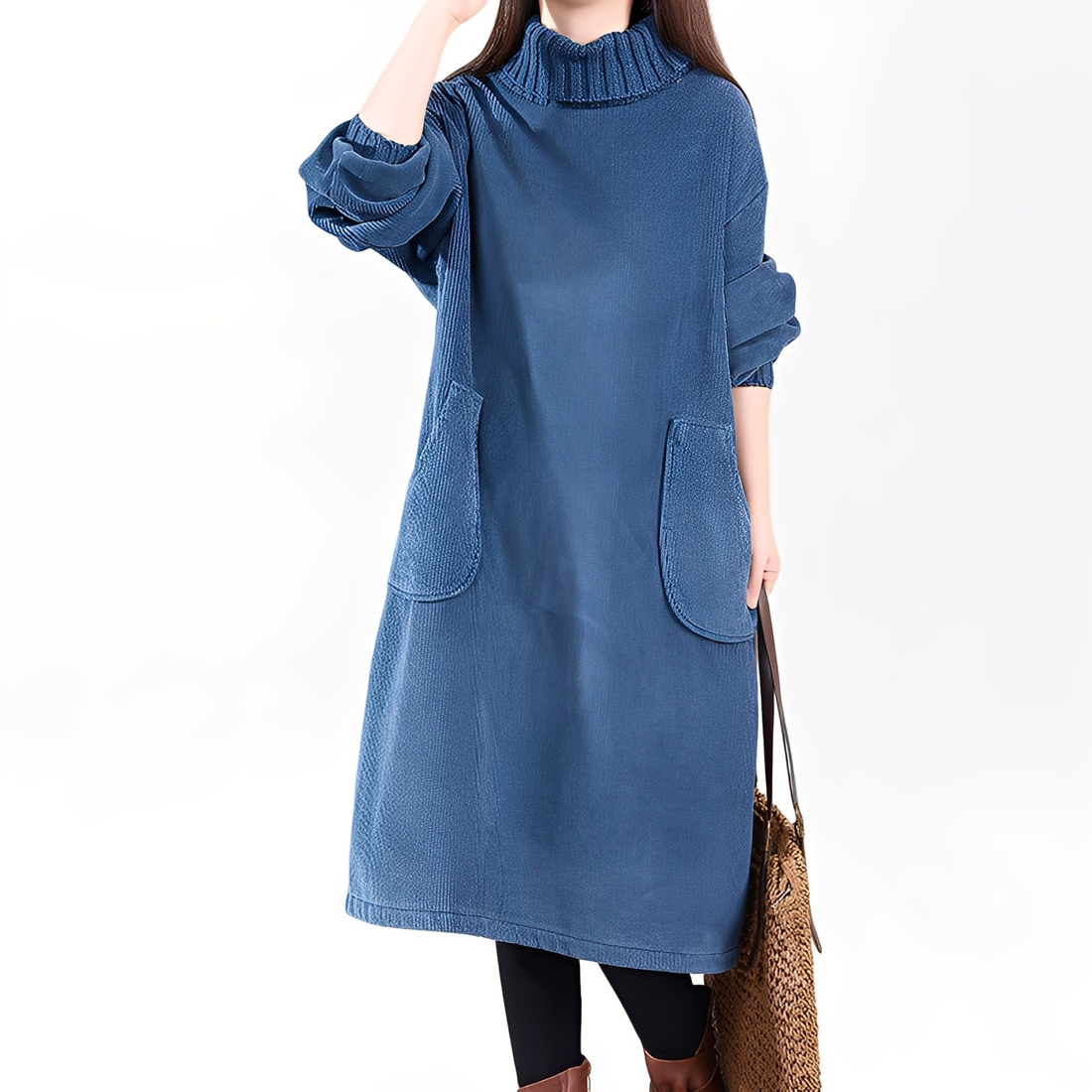 Elouise - Weites Cordkleid mit Taschen für Frauen