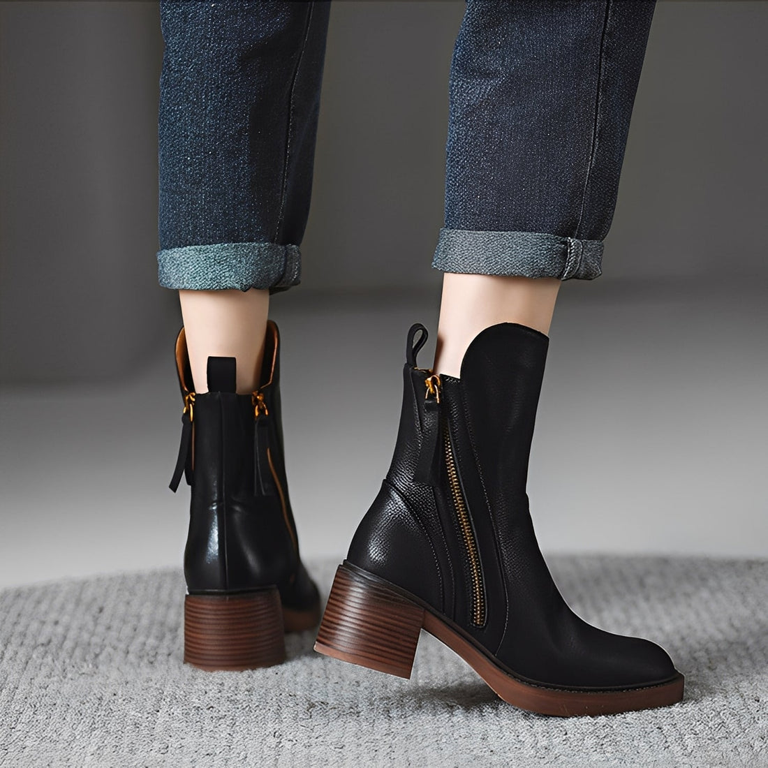 Pamella - Klassische Damen-Lederstiefeletten