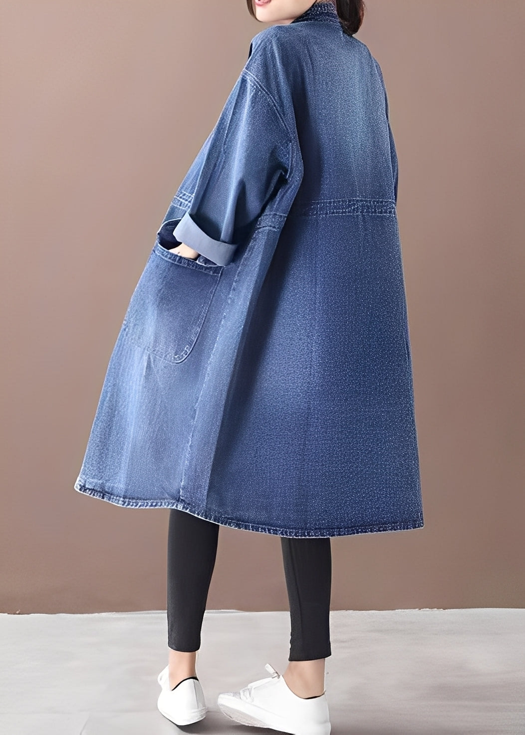 Jacinda - Damen-Jeansjacke im Oversized-Stil mit Stehkragen