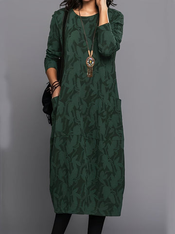 Kadence - Schickes Langarmkleid mit Muster für Frauen