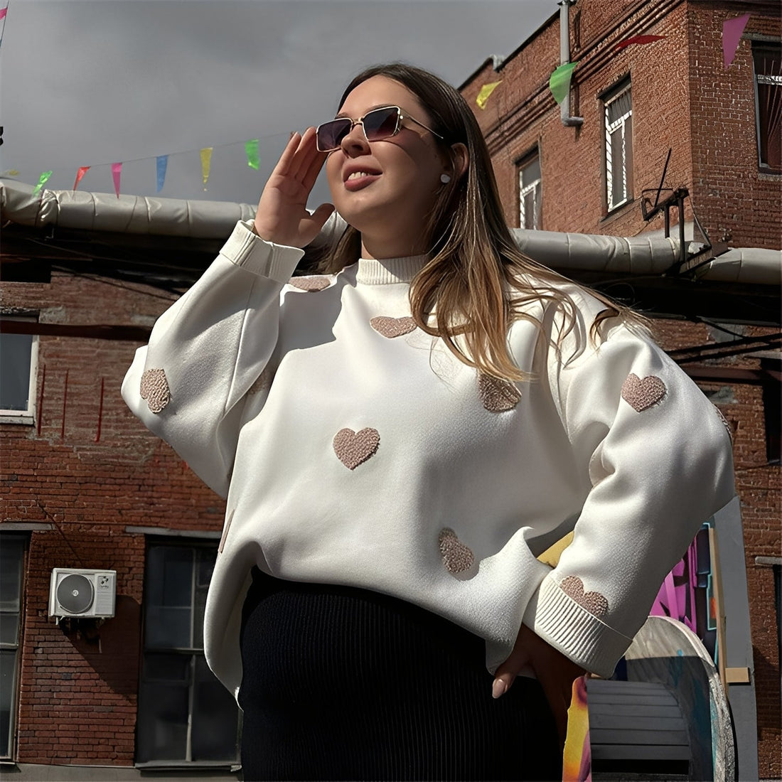 Marsha - Bequemer Damenpullover mit Druck