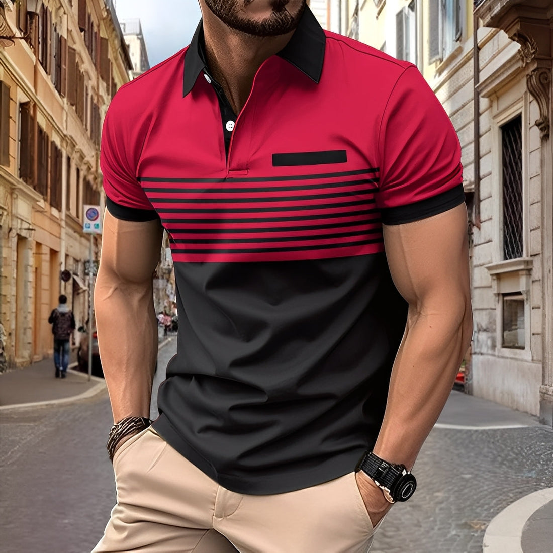 Rayden - Elegantes gestreiftes Herren-Polohemd