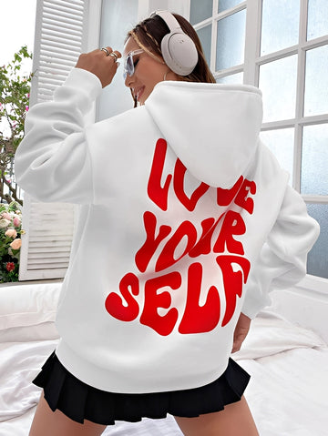 Rebeccah - Bedruckter, locker geschnittener Damen-Hoodie