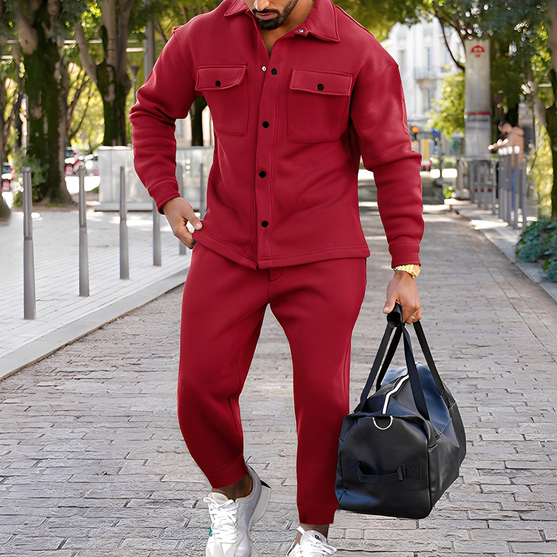 Kent - Cooles Slim-Fit-Set aus Hemd und Hose für Männer