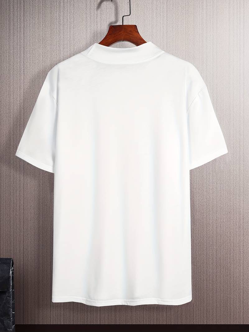 Caius - Elegantes T-Shirt mit hohem Kragen und schlanker Passform