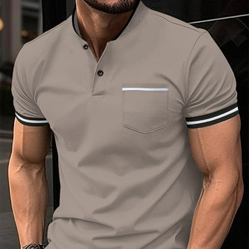 Teodor - Herren Blaues Baumwoll Poloshirt Bequem