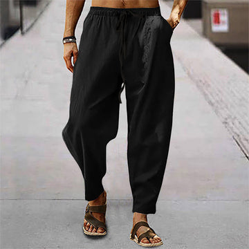 Titus - Herren Strandhose mit Taschen Baumwolle Leinen