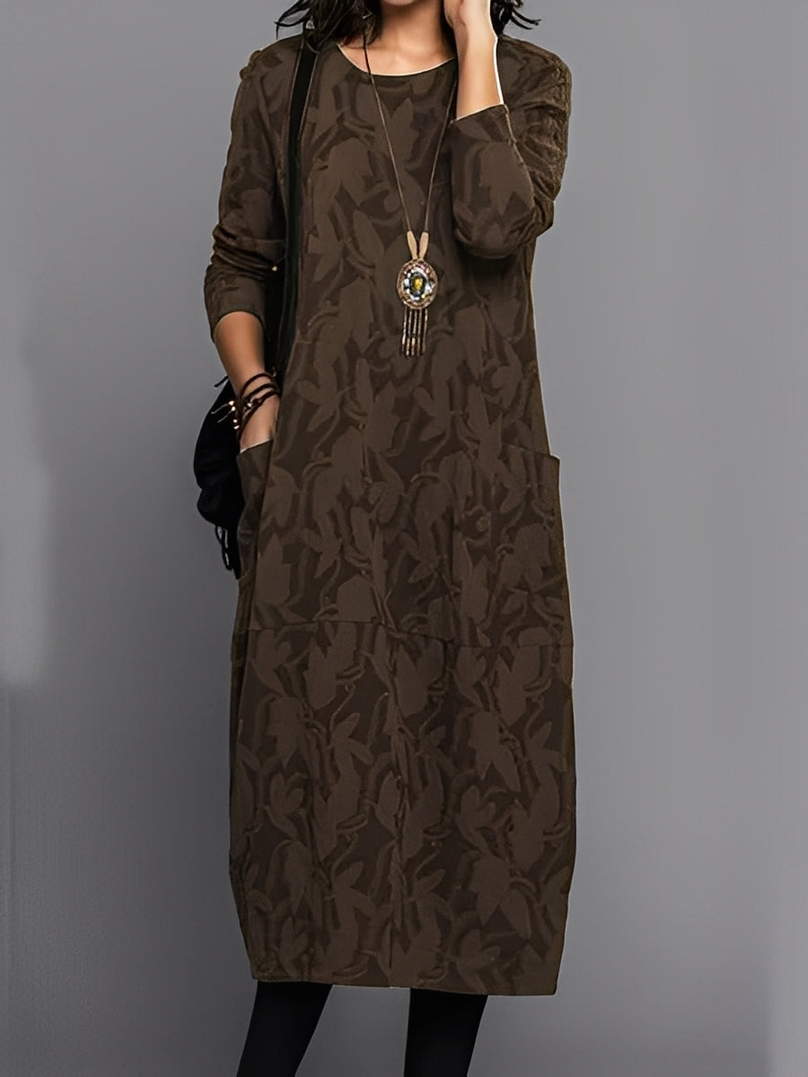 Kadence - Schickes Langarmkleid mit Muster für Frauen
