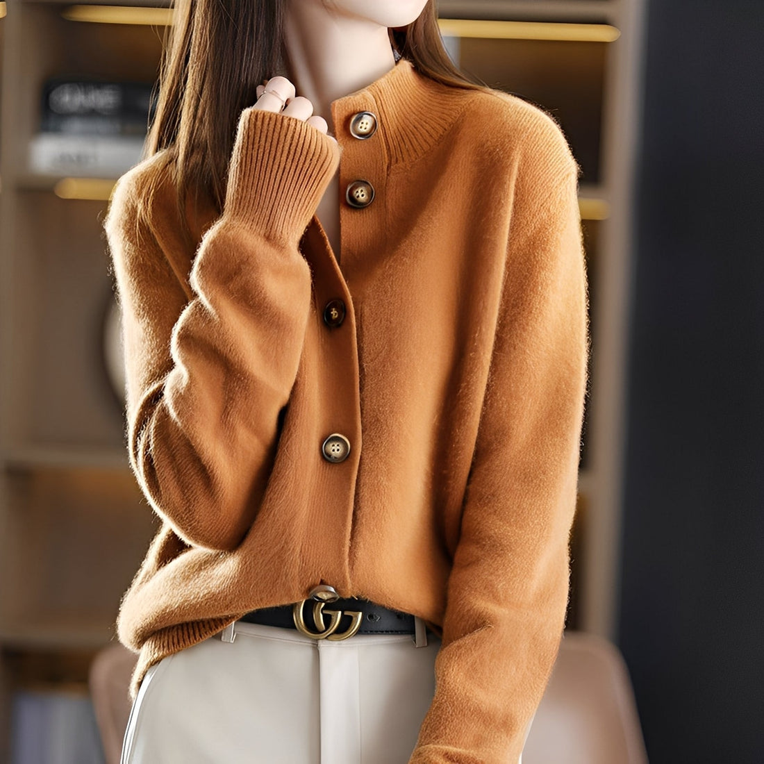 Adalynn - Schicker, locker fallender Damen-Cardigan mit Knöpfen
