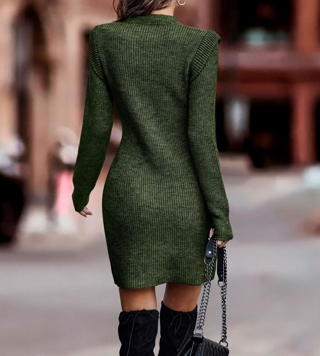 Rosannah - Elegantes langärmeliges Damenstrickkleid