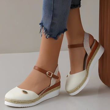Elinor - Bequeme Damen-Keilsandalen aus Hanf