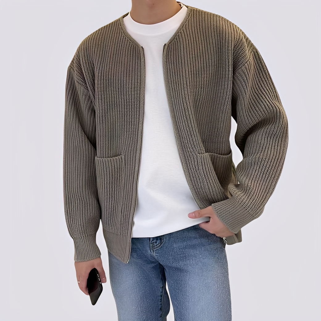 Willy - Lässig gestrickte Herren-Jacke mit Reißverschluss