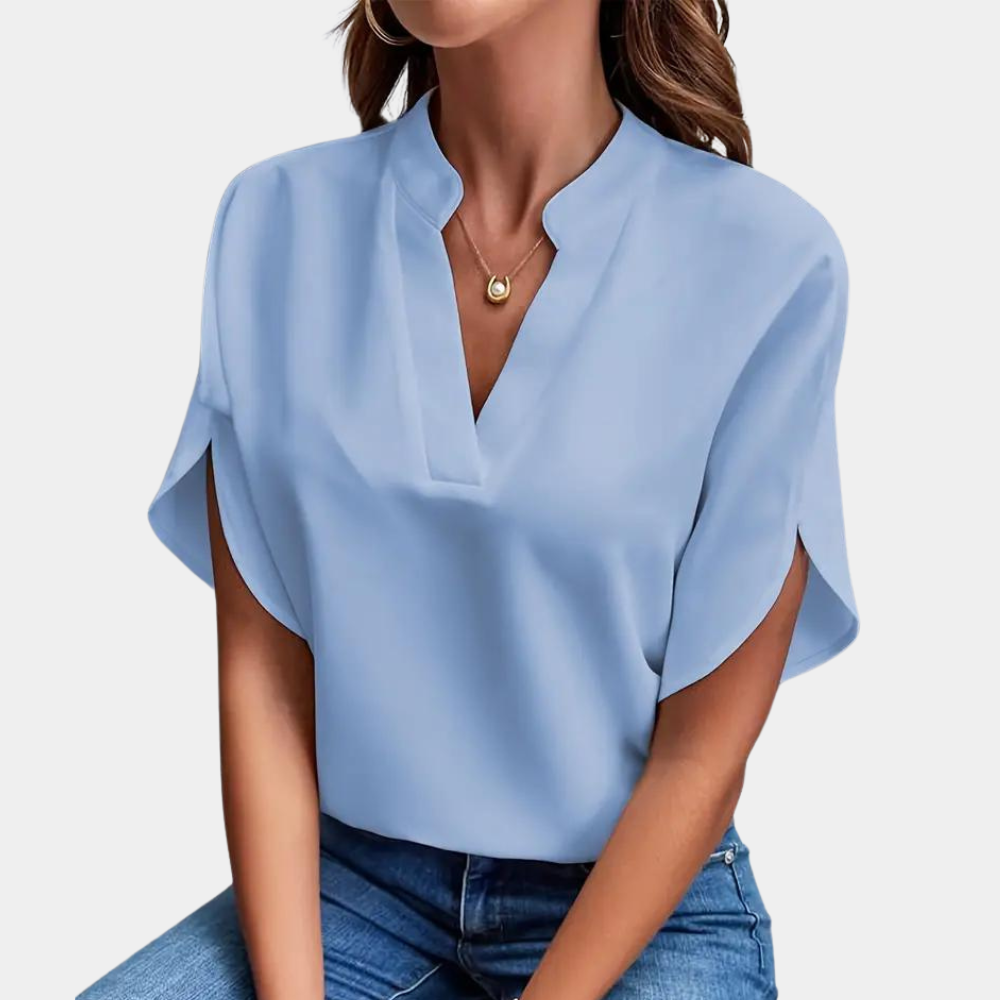 Idril - Elegante Damen Bluse mit kurzem Arm