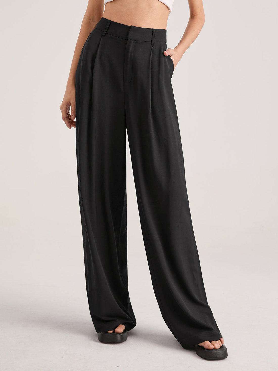 Nadia – Hochtaillierte Faltvorderhose