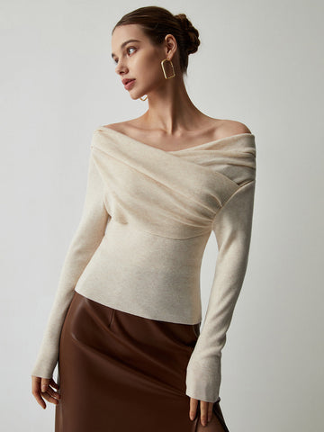 Yasmin – Schulterfreies Stricktop
