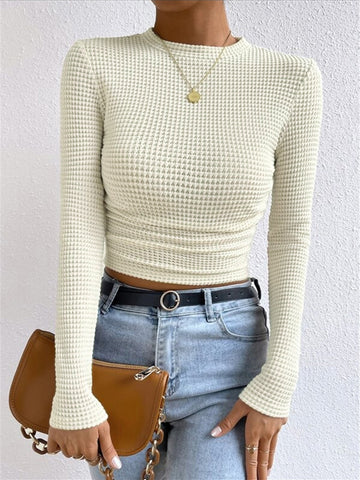 Tessa – Waffelstrick Slim-Pullover