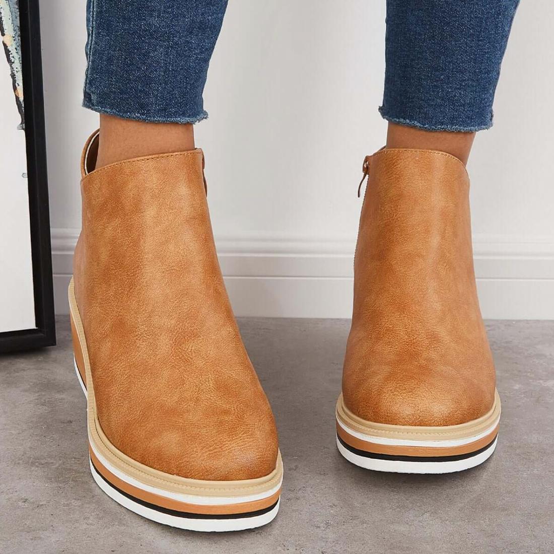 Rosanne - Schicke Lederstiefel mit Reißverschluss für Damen